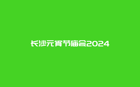 长沙元宵节庙会2024