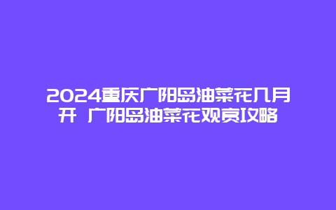 2024重庆广阳岛油菜花几月开 广阳岛油菜花观赏攻略