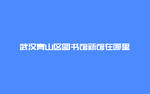 武汉青山区图书馆新馆在哪里