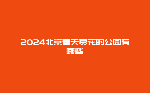 2024北京春天赏花的公园有哪些