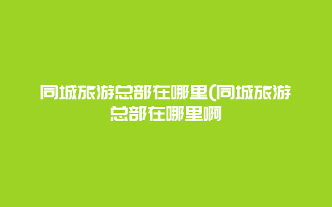 同城旅游总部在哪里(同城旅游总部在哪里啊