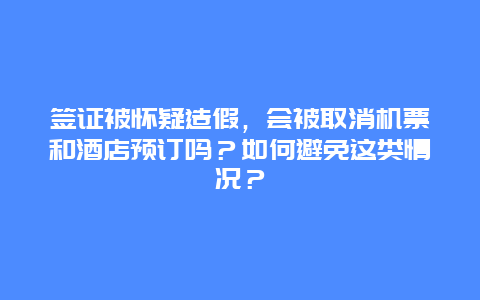 签证被怀疑造假，会被取消机票和酒店预订吗？如何避免这类情况？