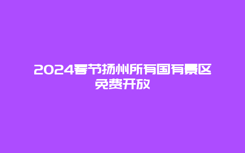 2024春节扬州所有国有景区免费开放