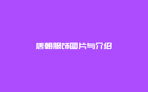 唐朝服饰图片与介绍