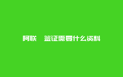 阿联酋签证需要什么资料