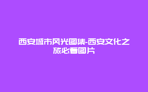 西安城市风光图集-西安文化之旅必看图片