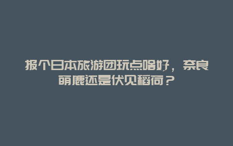 报个日本旅游团玩点啥好，奈良萌鹿还是伏见稻荷？