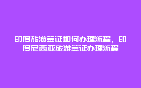 印度旅游签证如何办理流程，印度尼西亚旅游签证办理流程