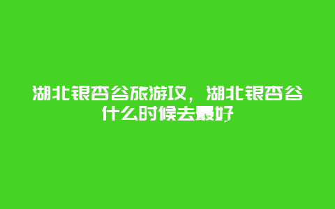 湖北银杏谷旅游攻，湖北银杏谷什么时候去最好