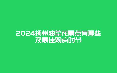 2024扬州油菜花景点有哪些及最佳观赏时节