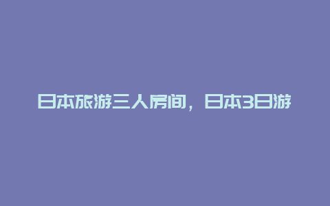 日本旅游三人房间，日本3日游