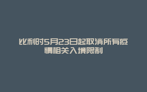 比利时5月23日起取消所有疫情相关入境限制