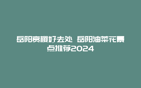 岳阳赏樱好去处 岳阳油菜花景点推荐2024