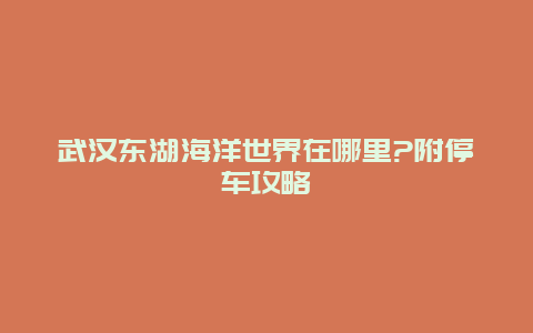 武汉东湖海洋世界在哪里?附停车攻略