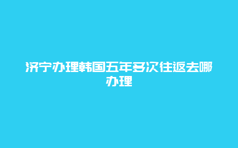 济宁办理韩国五年多次往返去哪办理