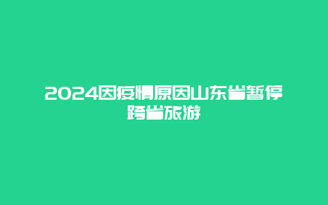 2024因疫情原因山东省暂停跨省旅游