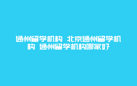 通州留学机构 北京通州留学机构 通州留学机构哪家好