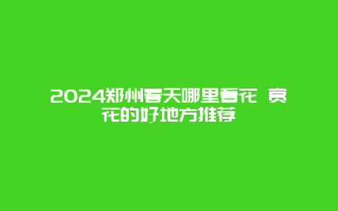 2024郑州春天哪里看花 赏花的好地方推荐