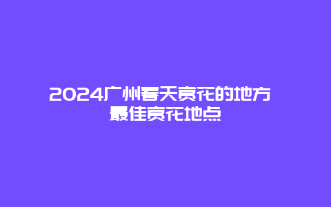 2024广州春天赏花的地方 最佳赏花地点