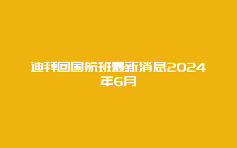 迪拜回国航班最新消息2024年6月