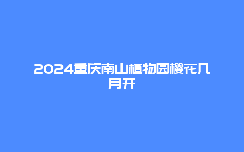 2024重庆南山植物园樱花几月开