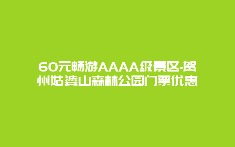 60元畅游AAAA级景区-贺州姑婆山森林公园门票优惠