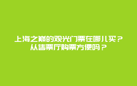 上海之巅的观光门票在哪儿买？从售票厅购票方便吗？