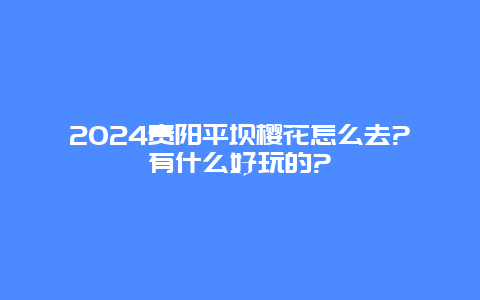 2024贵阳平坝樱花怎么去?有什么好玩的?