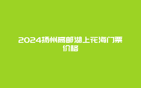 2024扬州高邮湖上花海门票价格