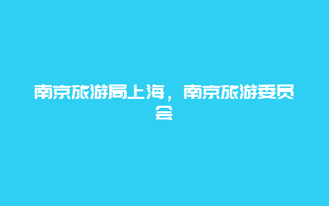 南京旅游局上海，南京旅游委员会