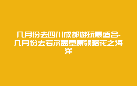 几月份去四川成都游玩最适合-几月份去若尔盖草原领略花之海洋