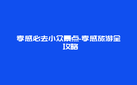 孝感必去小众景点-孝感旅游全 攻略