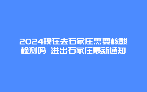 2024现在去石家庄需要核酸检测吗 进出石家庄最新通知