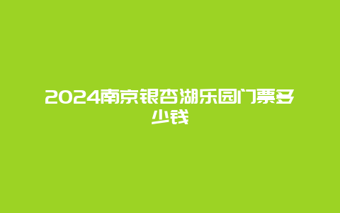 2024南京银杏湖乐园门票多少钱