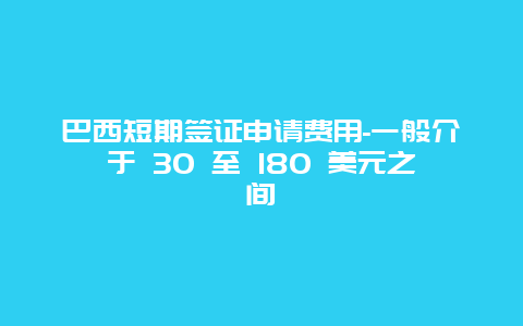 巴西短期签证申请费用-一般介于 30 至 180 美元之间