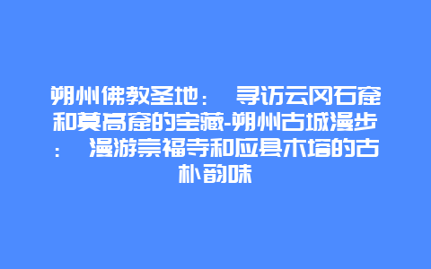 朔州佛教圣地： 寻访云冈石窟和莫高窟的宝藏-朔州古城漫步： 漫游崇福寺和应县木塔的古朴韵味