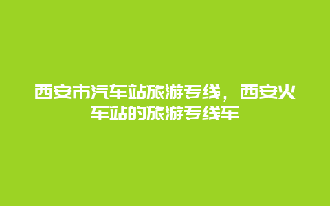 西安市汽车站旅游专线，西安火车站的旅游专线车