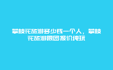 攀枝花旅游多少钱一个人，攀枝花旅游跟团报价纯玩