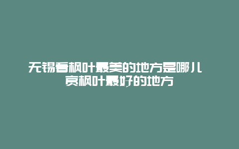 无锡看枫叶最美的地方是哪儿 赏枫叶最好的地方