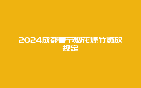 2024成都春节烟花爆竹燃放规定