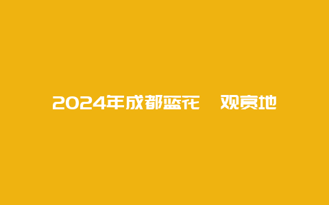 2024年成都蓝花楹观赏地