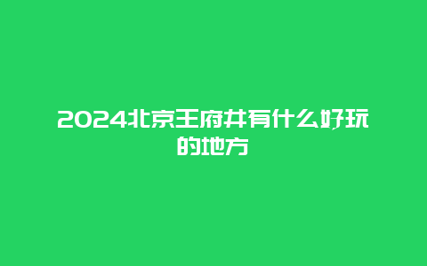 2024北京王府井有什么好玩的地方