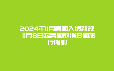 2024年11月美国入境新规 11月8日起美国取消多国旅行限制