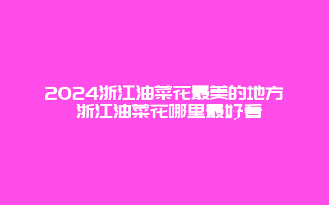 2024浙江油菜花最美的地方 浙江油菜花哪里最好看