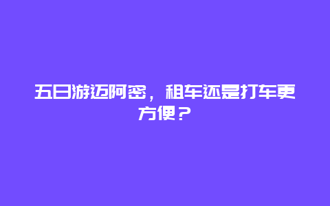 五日游迈阿密，租车还是打车更方便？