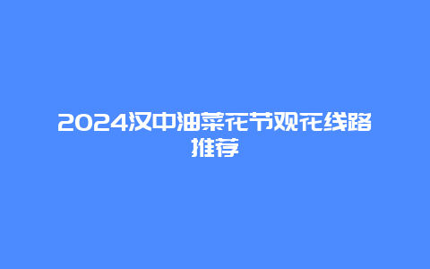 2024汉中油菜花节观花线路推荐