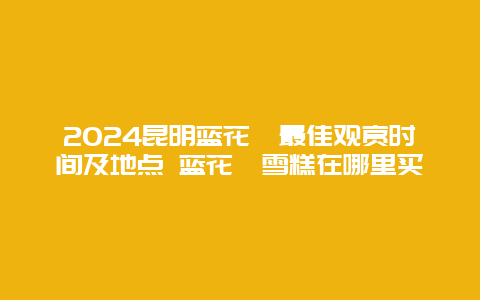 2024昆明蓝花楹最佳观赏时间及地点 蓝花楹雪糕在哪里买