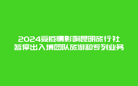 2024受疫情影响昆明旅行社暂停出入境团队旅游和专列业务