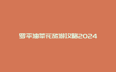 罗平油菜花旅游攻略2024