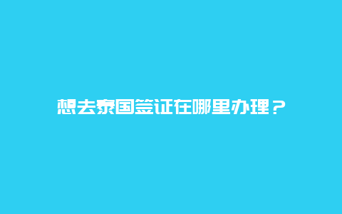 想去泰国签证在哪里办理？